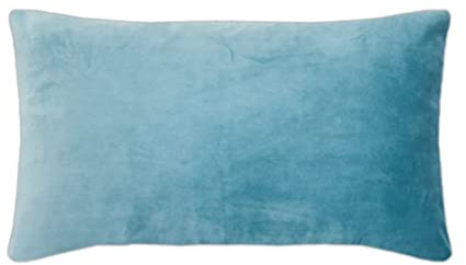 PAD - Elegance - SAMT Kissen, Zierkissen, Kissenhülle - 35 x 60 cm - Farbe: Aqua Blau - Ohne Füllung