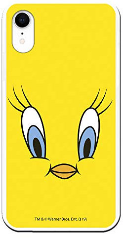 Funda para iPhone XR Oficial de Looney Tunes Piolín Fondo Amarillo para Proteger tu móvil. Carcasa para Apple de Silicona Flexible con Licencia Oficial de Warner Bros.