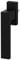 Design Aluminium Fenstergriff Dublin - pulverbeschichtet, Farbe:Schwarz RAL 9005 (matt), Stiftlänge:40mm
