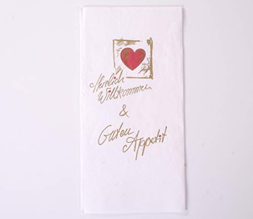 Everflag Restaurant-Servietten Herzlich Willkommen & Guten Appetit 25er Pack