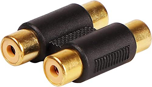 CABLEPELADO Adaptador Audio Estereo Hembra a Hembra | Acoplador 2X Hembra | Extensor Doble Hembra | Apto para para Amplificador, Mezclador, Reproductor de CD, subwoofer, Altavoz