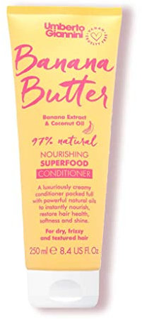 Umberto Giannini Banana Butter Nourishing Superfood Conditioner, Vegan & Cruelty Free Moisturizing Formula for Dry, Textured or Frizzy Hair, 250ml