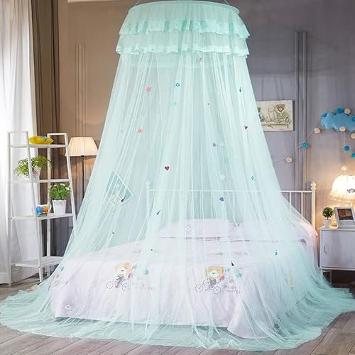 HIQE-FL Moskitonetz,Prinzessin Mückennetz,Moskitonetz Kinderbett,Prinzessinen Baldachin Moskitonetz,Moskitonetz Prinzessin Bett,Prinzessinen Moskitonetz
