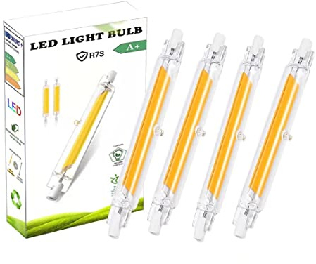ZUCZUG R7s 78mm 10W LED bombillas, LED bombillas COB de luz regulable, luz Blanco Natural 4000K, 1000LM, ángulo de emisión de 360 °, equivalente a lámpara halógena de 100 W, CA 220-240V, 4 Pcs