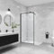 AICA paroi de douche noire 140x200cm paroi de douche à l'italienne en 8mm verre anticalcaire avec barre de fixation 90cm en carré