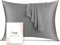 VIBRIYL 19 Momme Silk Pillowcase – Premium Quality Double-Sided 100% Mulberry Silk Pillowcase with Hidden Zipper Hypoallergenic for Hair and Skin Care DE Standard Size 40cm X 80cm (Gray)