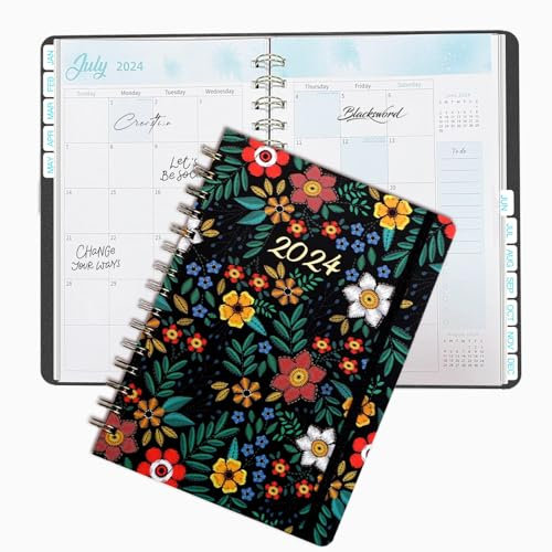 Kalender 2024 Buchkalender,Taschenkalender 2024 von Jan.2024-Dez.2024,21.5 * 15.5 CM Terminplaner 2024 A5 Ringbuch,Kalender 2024 Familienplaner mit Monatsetikett,To-do-Listen,Abschlussgeschenk (08)