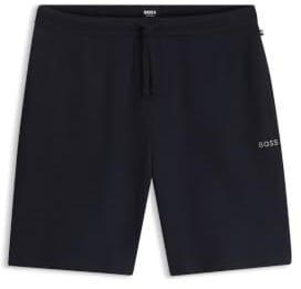 BOSS Herren Waffle Shorts Pyjama-Shorts aus Baumwoll-Mix mit Logo-Stickerei