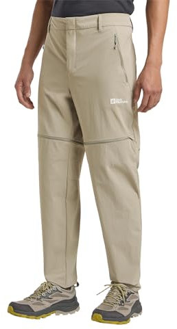 Jack Wolfskin Herren Hikeout Zip Off Pants M Wanderhose, Stone, 50 Lang EU