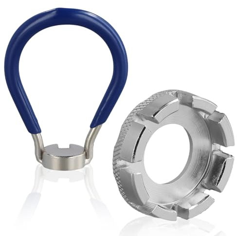 Naapesi 2 Pcs Bicycle Spoke Wrench Tool, Bike Wheel Spoke Repair Kit Spoke Wrench Rim Correction Tool, 6 in 1 Bike Spanner Spoke Tool 10-15 Gauge for Bike Wheel Maintenance and Adjustment (Silver)