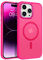 GaoBao Cover Magnetica per iPhone 14 Pro Max, [Compatibile con MagSafe] Custodia Traslucida Opaca Protettiva Sottile Antiurto Retro Resistente Anti-Scivolo Case per iPhone 14 Pro Max, Rosa Caldo