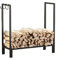 Holzregal aus Eisen, schwarz, für Kamin, Front, Kaminholzregal, Organizer für Zuhause