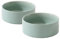 Havniva Ceramic 5.1inch Set of 2 Dog and Cat Bowls, 2pcs Anti-Slip Food and Water Feeder Dishes for Puppies, Kitties, Cats(2 Bowls, Light Green)