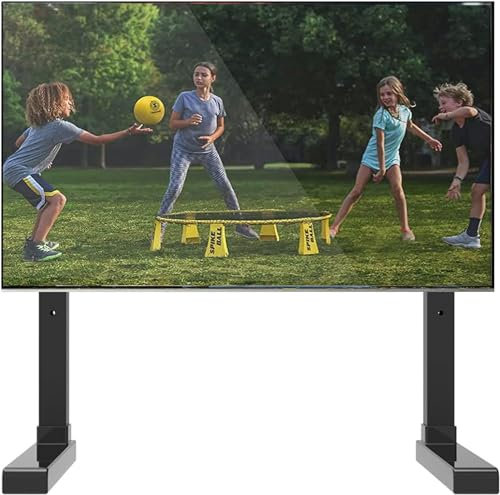 Soporte de TV de mesa ajustable en altura, se adapta a televisores de 70, 65, 50, 43 y 32 pulgadas, soporte de exhibición de TV negro para el hogar o la sala de estar, tubo de acero grueso, 1 pie