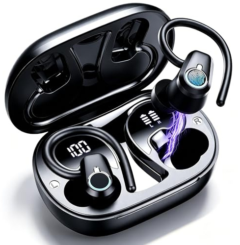 Bluetooth Kopfhörer Sport, 2026 Kopfhörer Kabellos Bluetooth 5.3 In Ear Kopfhörer mit 6 ENC Noise Cancelling Mics, 50Std Stereo Ohrhörer mit LED Anzeige USB-C, IP7 Wasserdicht Earbuds für Joggen Gym