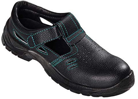 teXXor® S1-Sicherheitsklettsandale GAP, schwarz/grün, Gr. 42