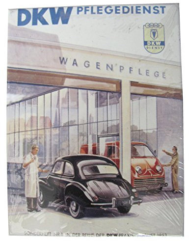 Nostalgic-Art 14147 Traditionsmarken - Audi DKW Pflegedienst, Magnet 8x6 cm