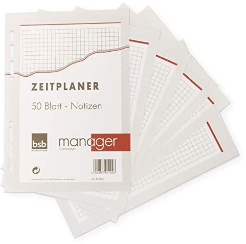Ersatzeinlage Manager A5, Notizpapier kariert 50 Blatt