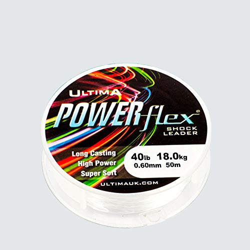 Ultima Powerflex Hohe Festigkeit Schlagschnur 50m Spule, Transparent, 0.60mm-40.0lb/18.1kg