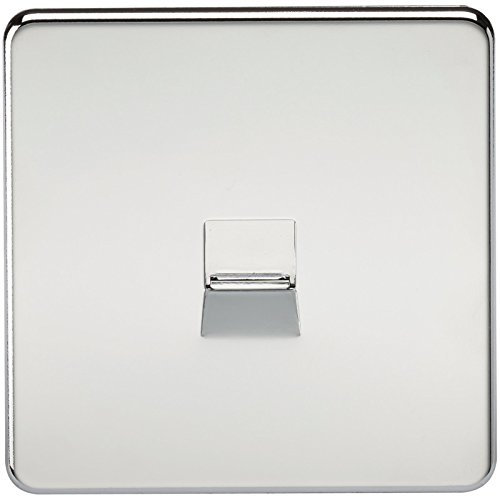 Knightsbridge SF7400PC Screwless Telephone Extension Socket, Polished Chrome, Set of 10 Pieces