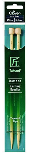 Clover Stricknadeln, einseitiger Takumi-Bambus, 23 cm, 5.5mm