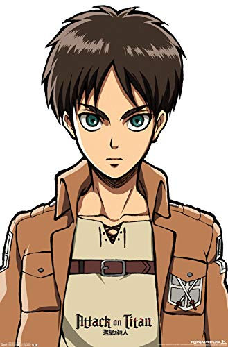Trends International Wand Poster Attack on Titan Eren, 22.375 X 34 ungerahmte Ausführung 22.375 x 34 Mehrfarbig