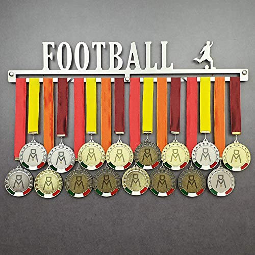 MEDALdisplay Football - Medagliere da Parete - Porta medaglie Calcio, Soccer - Sport Medal Hanger - Display Rack (600 mm x 100 mm x 3 mm)