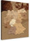 LANA KK - Premium Pinnwand Deutschlandkarte - Antik - Deutsch - in 40 x 60 cm, stabile Rückwand zum Pinnen inkl. Starterkit - Leinwand-Kunstdruck Wandbild Landkarte XXL
