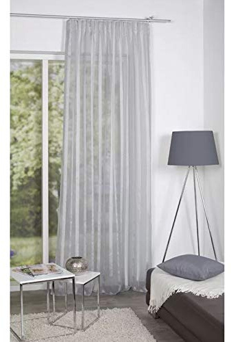 Home fashion Kombibandschal Längsstreifen, Polyester, Grau, 245 x 140 cm