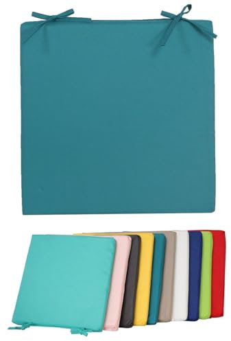 Coen Bakker Jack Outdoor Stuhlkissen 40x40cm Lounge Kissen Wasserfest Sitzkissen Garten Lotus Effekt, Farbe:Petrol