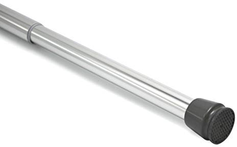 Levivo Barra de cortina, también como barra para cortinas de ducha o perchero, largo variable debido a la sencilla barra telescopio extensible, de aluminio cromado, 105-180 cm, Cromo