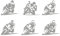 Motorradaufkleber 6er Set Sticker Aufkleber für Motorrad Auto Biker Bike Folie selbstklebend Design (Mittelgrau K022)