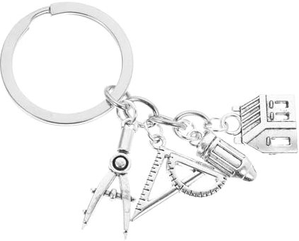 Amosfun Kreativer Architekt SchlüSselanhäNger, Zierde FüR Ingenieure Und Absolventen, Zinklegierung, Kompakte GrößE, Praktische FunktionalitäT