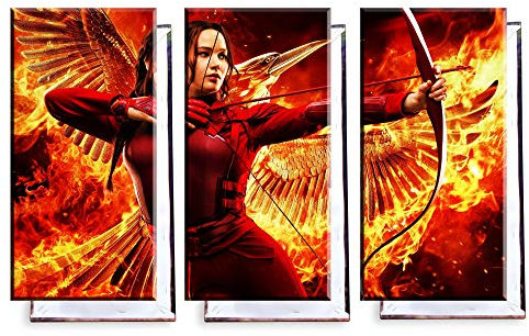 Unified Distribution Die Tribute von Panem - Dreiteiler (120x80 cm) Kunstdruck auf Leinwand • erstklassige Druckqualität • Dekoration • Wandbild