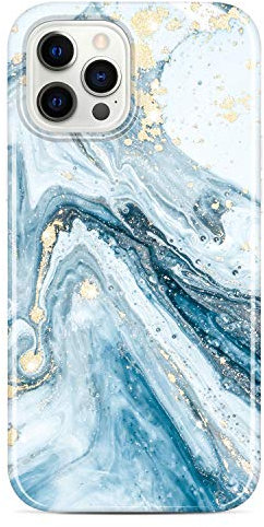 JIAXIUFEN iPhone 12 Hülle iPhone 12 Pro Handyhülle TPU Silikon Schutzhülle Handytasche Handy Hülle für iPhone 12 iPhone 12 Pro 2020 6.1 - Marmor Blue