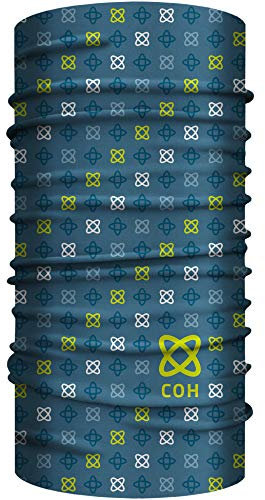 Club of Heroes Sport Bandana, nahtloses Multifunktionstuch 25 x 50 cm aus weicher Mikrofaser/Coolmax atmungsaktiv Schlauchschal Halstuch Kopftuch Mundschutz Schal Tuch Loopschal (Blau-Gelb)