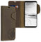 kalibri Wallet Case kompatibel mit Sony Xperia 10 III - Hülle Leder - Handy Cover Handyhülle Kompass Vintage Braun