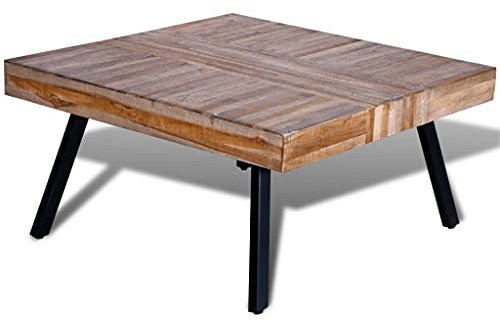MUSEVANE Couchtisch Quadratisch Recyceltes Holz Teak