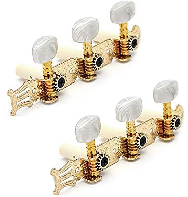 LATRAT Tuning Pegs Têtes de machine pour guitare, tige d'accordage pour cordes de guitare classique 3L + 3R, pour guitare argentée, voiture, tuners