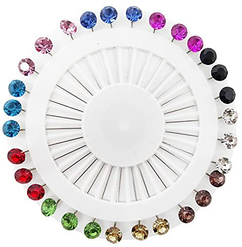 Honbay Hijab-Nadeln mit Sicherheitskappen – bunte Kristall-Strass-Kugel, muslimischer Hijab, Schal, Pullover, Strickjacke, Sicherheit, Hochzeit, Nähen, hakenfrei, 30 Stück