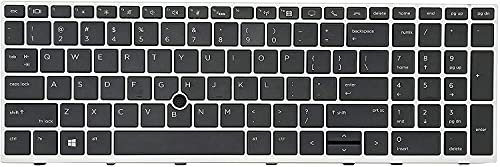 Replacement Keyboard for HP EliteBook 850 G5 850 G6, EliteBook 755 G5, Zbook 15u G5 Laptop Silver Frame wih Backlit with Point US Layout