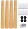 Drenky 4 Piezas 40cm Patas de Madera para Muebles Patas de Mesa de Madera Maciza cónica Patas de sofá Derecho Patas de Repuesto para Muebles con Placa de Montaje Tornillos y Protector Antideslizante