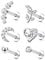 ADRAMATA 6Pcs 16G Cartilage Tragus Stud Earrings For Women Men Internally Threaded CZ Moon Heart Leaf Helix Conch Labret Monroe Ear Piercing Jewelry,S8