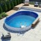 POOL Total Poolset Silber Oval Ø4,90 x 3,00 x 1,20m teileingelassen, Blau