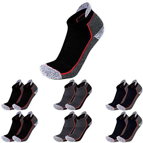 ISI WORK | 6 Paia Calze da Lavoro Uomo Donna - Calzini Cotone Traspiranti Altezza Metà Polpaccio - Calze per Scarpe Antinfortunistiche - Rinforzante e Traspiranti (Taglie da 35 a 50)