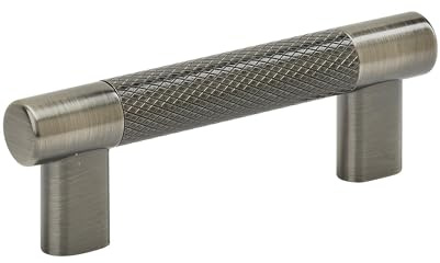 Amerock | Kitchen Cabinet Pull | Gunmetal | 3 in & -3/4 in (76 mm & 96 mm) Center-to-Center | Bronx | 1 Pack | Furniture Hardware | Cabinet Handle | Bathroom Drawer Pull
