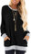 AUSELILY Langarmshirts für Damen Pullover Herbst Rundhals Sweatshirts Lässige Oberteile Damen mit Taschen Schwarze Nähte 3XL