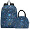 SUABO Bunte Planeten Schultaschen Rucksack-Set, Schulrucksack mit Lunchtasche für Teenager, Mädchen, Jungen, mehrfarbig, Einheitsgröße, Schulranzen-Set