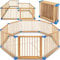 KIDUKU® 7,2 Meter Baby Laufgitter XXL klappbar inkl. Tür | Laufstall mit doppelter Sicherung | Absperrgitter für Kinder inkl. 8 Elementen | Krabbelgitter individuell formbar