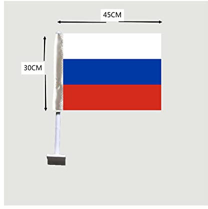 Russische Flagge Auto-Fensterflaggen 30 x 45 cm, 2 Stück, 100 % Polyester, Digitaldruck